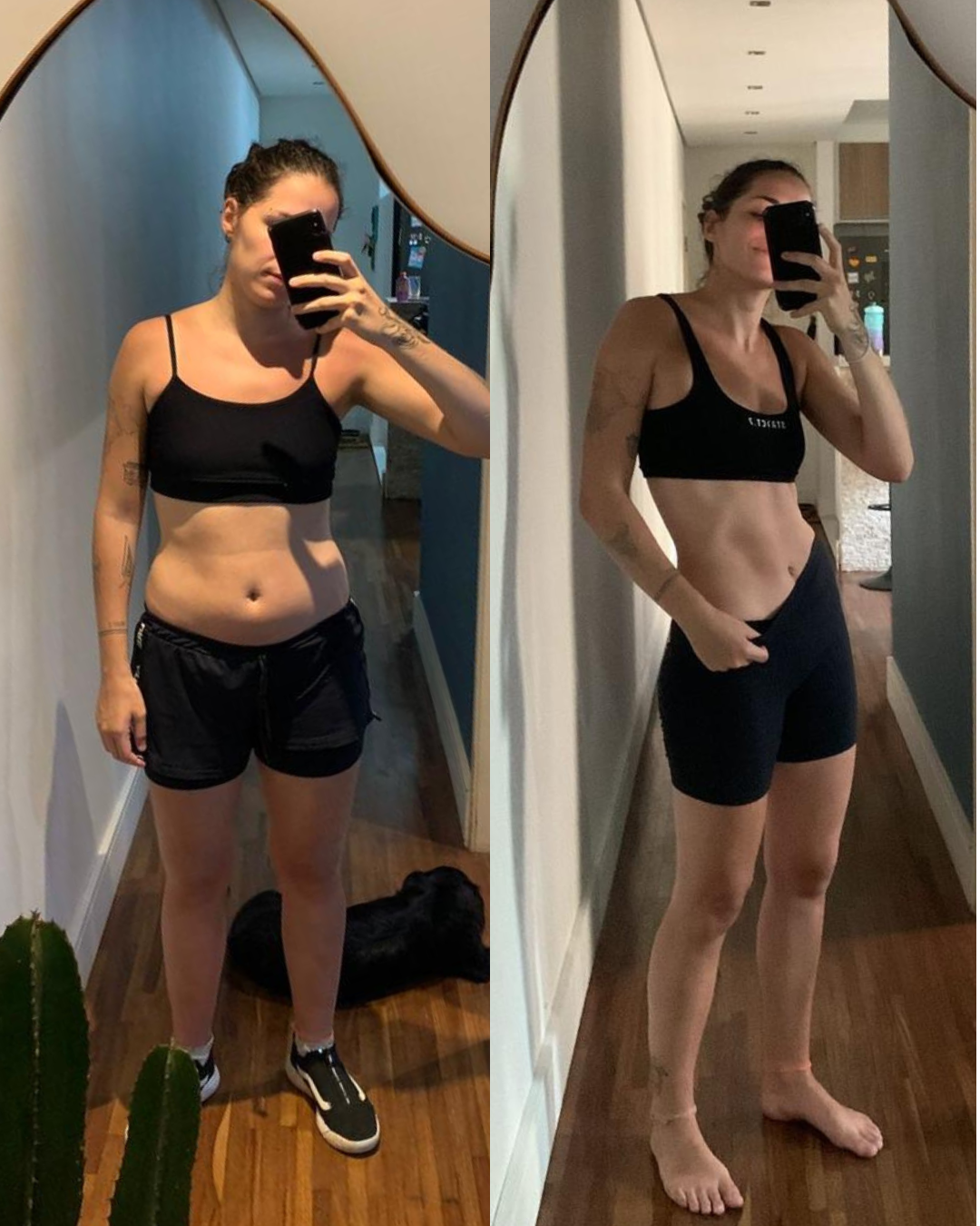 Antes e depois do acompanhamento — Emagrecimento e definição